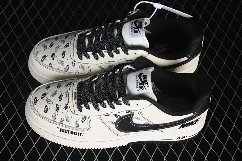 All Categories Nk Air Force 1 Air Force Series Nk Air Force 1 Low Air Force Low Nike Air Force 1'07 Low Silver Beige Black Print Air Force One Low Casual Shoes DF0188-109
